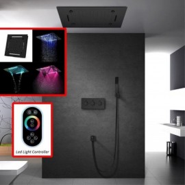 Four-Function Led Concealed Shower System For Bathroom Chrome/Black