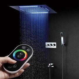 Four-Function Led Concealed Shower System For Bathroom Chrome/Black