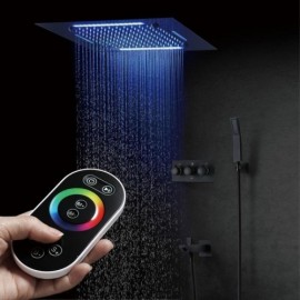 Four-Function Led Concealed Shower System For Bathroom Chrome/Black