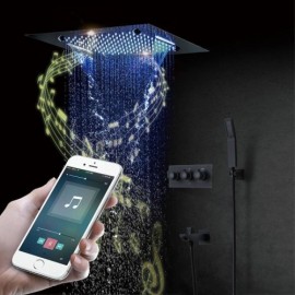 Recessed Led Shower Faucet In Copper Stainless Steel For Bathroom Chrome/Black Version