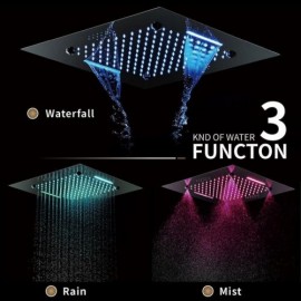 Recessed Led Shower Faucet In Copper Stainless Steel For Bathroom Chrome/Black Version