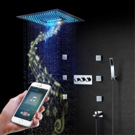 4 Function Led Shower System With Bluetooth Music For Bathroom