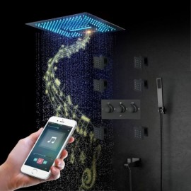 4 Function Led Shower System With Bluetooth Music For Bathroom