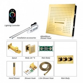4 Function Led Shower System With Bluetooth Music For Bathroom