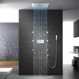 Recessed Led Shower Faucet In Copper Stainless Steel For Bathroom 4 Functions