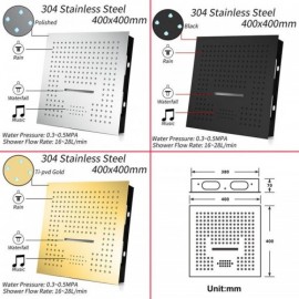 Recessed Led Shower Faucet In Copper Stainless Steel For Bathroom 4 Functions
