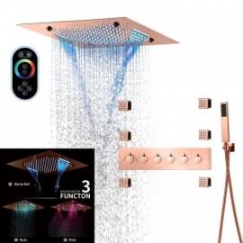 Thermostatic Shower System Infrared Remote Control Led Light Music Bluetooth