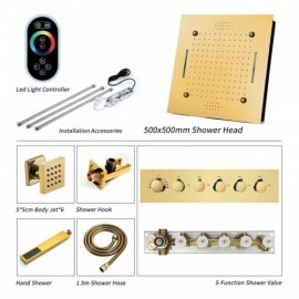 Thermostatic Shower System Infrared Remote Control Led Light Music Bluetooth