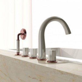 Free-Standing Copper Bathtub Mixer With Hand Shower For Bathroom 3 Models