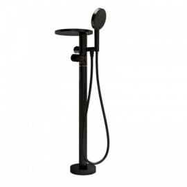 Black/White Copper Floor Bathtub Faucet Abs Hand Shower For Bathroom