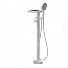 Black/White Copper Floor Bathtub Faucet Abs Hand Shower For Bathroom