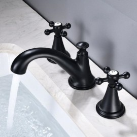 White/Black/Chrome Double Handle Basin Faucet For Bathroom