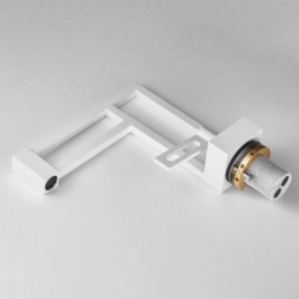 White Copper Sink Faucet Hollow Design For Bathroom