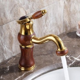 Copper Pear Wood Sink Faucet Patented Design For Bathroom