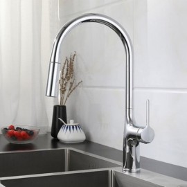 Pull-Out Kitchen Faucet In Copper Grey/Black/Chrome