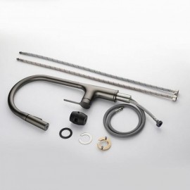 Pull-Out Kitchen Faucet In Copper Grey/Black/Chrome