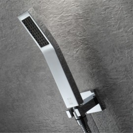 Large Recessed Multifunctional Chrome Led Shower Faucet With Stainless Steel Shower Head