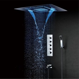 Chrome Multifunctional Recessed Thermostatic Shower Faucet