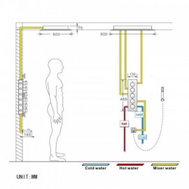 Chrome Multifunctional Recessed Thermostatic Shower Faucet