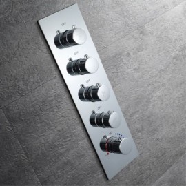 Chrome Multifunctional Recessed Thermostatic Shower Faucet