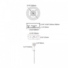 Recessed Thermostatic Led Shower Faucet Copper Body Stainless Steel Shower Head