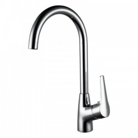 Chrome Copper Kitchen Faucet Single Handle H36Cm For Sink