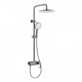 Surface-Mounted Three-Function Shower System With Hand Shower And Faucets For Bathroom
