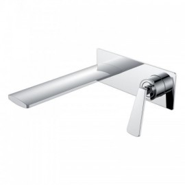 Wall Mounted Copper Basin Mixer Faucet Brushed Gold/Grey/Black/Chrome Bathroom Single Handle
