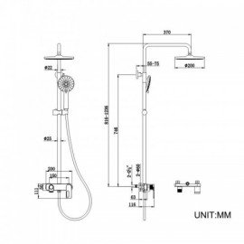 Wall-Mounted Shower System With Hand Shower Faucet For Bathroom 4 Colors