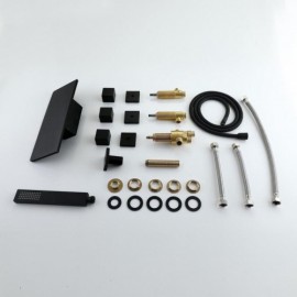 Black Copper Bathtub Faucet Waterfall Faucet With Flexible Hand Shower