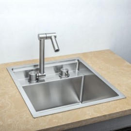 304 Stainless Steel Hidden Sink With Hot And Cold Folding Faucet