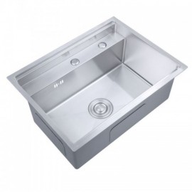 Single Undermount Sink With Plate Cover 304 Stainless Steel For Kitchen