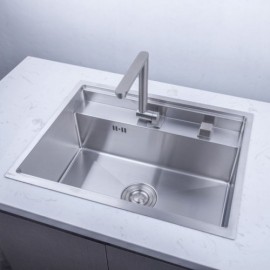 Hidden Single Sink With 304 Stainless Steel Drain Plate Cover For Kitchen