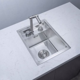 304 Stainless Steel Concealed Single Sink With Faucet Drain Plate Cover For Kitchen