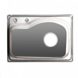 Wall-Mounted Sink In Silver Stainless Steel With Black Aluminum Support