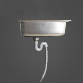 Wall-Mounted Sink In Silver Stainless Steel With Black Aluminum Support