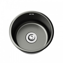 Round Sink In Brushed Black Stainless Steel Without/With Faucet