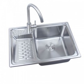 304 Stainless Steel Silver Double Bowl Sink For Balcony Kitchen Without/With Faucet