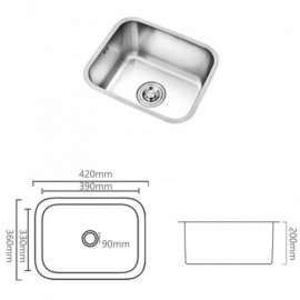 Small Size 304 Stainless Steel Silver Sink Without/With Faucet