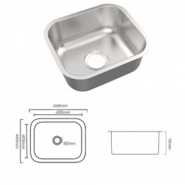 Small Single Bowl Kitchen Sink In 304 Stainless Steel With Drain