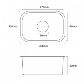 304 Stainless Steel Silver Single Sink With Drain For Kitchen