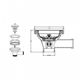 304 Stainless Steel Silver Single Sink With Drain For Kitchen