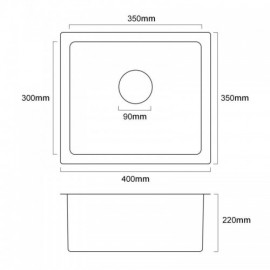 Black 304 Stainless Steel Single Sink With Stainless Steel Drain Optional Faucet