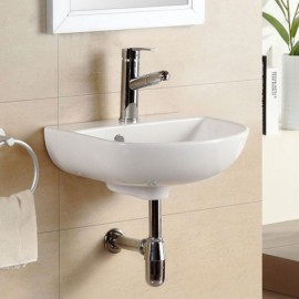 White Wall-Mounted Ceramic Sink For Bathroom Toilet