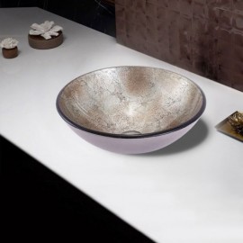 Simple Round Tempered Glass Basin For Bathroom