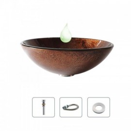 Simple Round Tempered Glass Basin Without Faucet For Bathroom