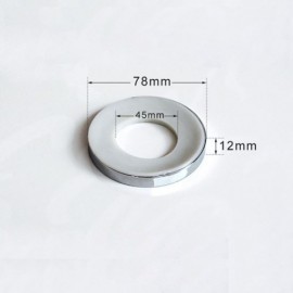 Countertop Basin In Round Tempered Glass With Drain Pipe Mounting Ring For Bathroom