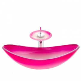 Tempered Glass Sink Set For Bedroom Bathroom Balcony Waterfall Faucet