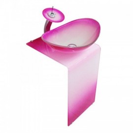 Tempered Glass Sink Set For Bedroom Bathroom Balcony Waterfall Faucet