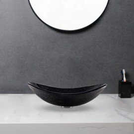 Tempered Glass Waterfall Faucet Basin Set For Bathroom